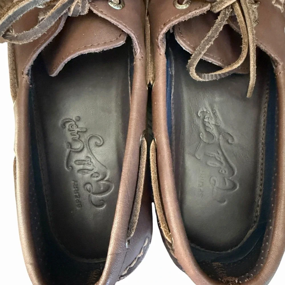Sperry‎ Gold Cup Boat Shoes Men's 8 Brown Leather Top-Sider Nautical Preppy